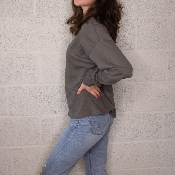 Gray Cotton Long Sleeve - Picture 2 of 3